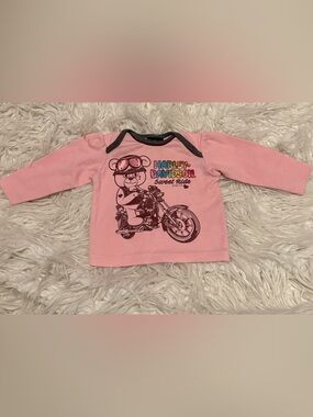 Harley-Davidson Pink Biker Bear Graphic Tee 3/6M Baby Girl